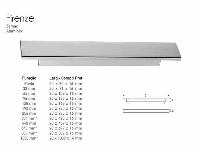 Imagem de Puxador Barra Firenze Cromado 448Mm - Gruppa