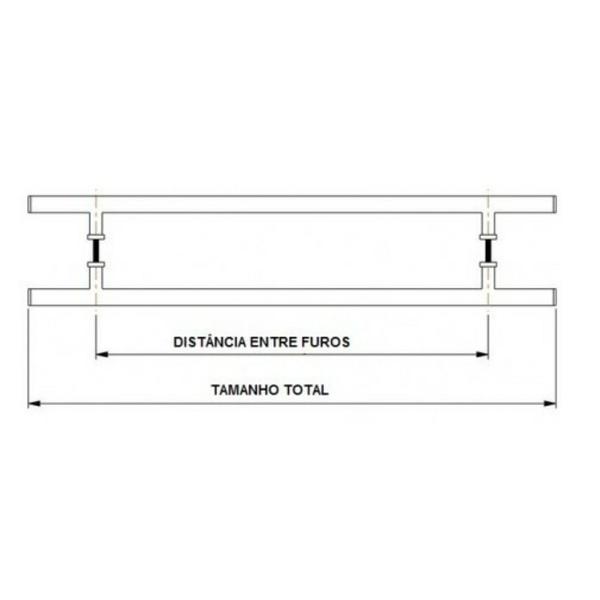 Imagem de Puxador Branco Para Porta De Vidro Madeira Pivotante 100cm