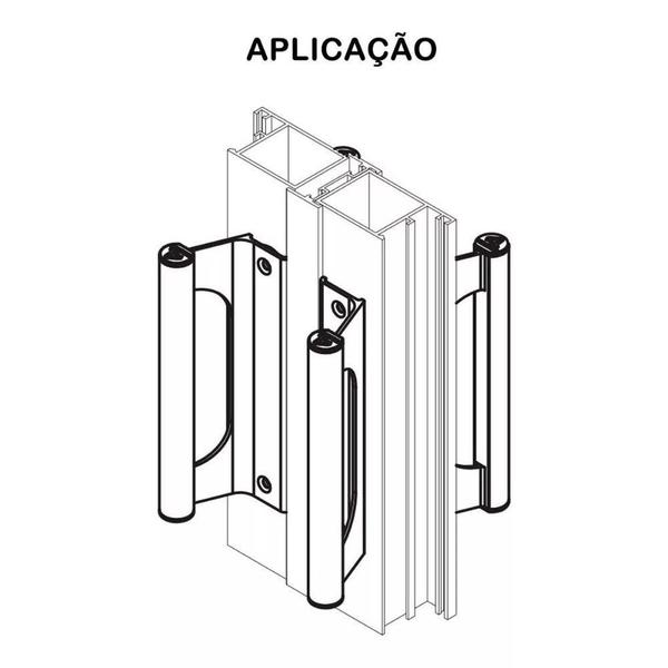 Puxador Cego para Portas e Janelas de Correr em Alumínio Branco Alumiconte PUX650EBC - 000027 Imagem de Puxador Cego para Portas e Janelas de Correr em Alumínio Branco Alumiconte PUX650EBC