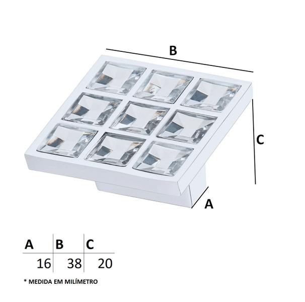 Imagem de Puxador Cristal - IL 4498 - Cromado - 38X38MM