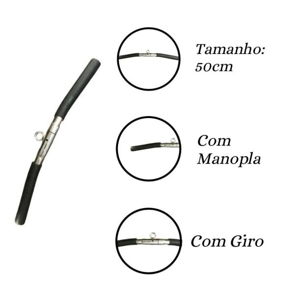 Puxador Cromado Curvado Triceps Com Giro Musculação - Anilhas&Cia Imagem de Puxador Cromado Curvado Triceps Com Giro Musculação