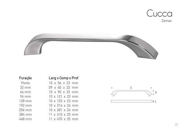 Imagem de Puxador Cucca 128mm Escovado - Gruppa