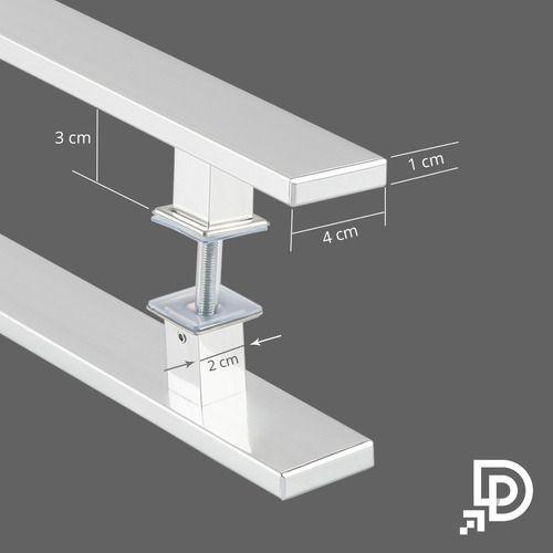 Imagem de Puxador de Porta Duplo Em Alumínio 30cm Modelo Flat Aluminum