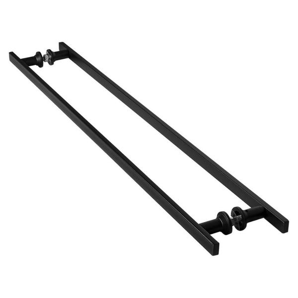 Puxador De Porta Preto Inox Vidro Pivotante 70cm M.S - HomeFull Imagem de Puxador De Porta Preto Inox Vidro Pivotante 70cm M.S