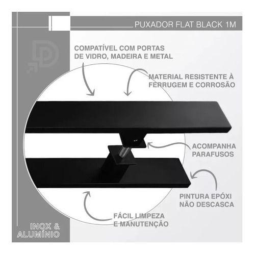 Imagem de Puxador De Porta Reto Flat Black 60cm Aço Inox - Preto Fosco