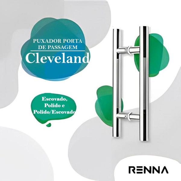 Imagem de Puxador Duplo Cleveland Inox 1 Metro Porta Madeira/Vidro