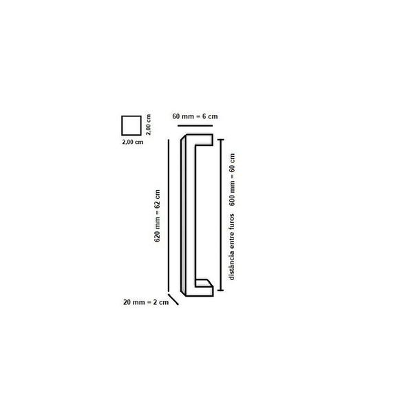 Imagem de Puxador duplo inox dourado para porta de abrir, correr e pivotante italy line df992 60cm (600mm)