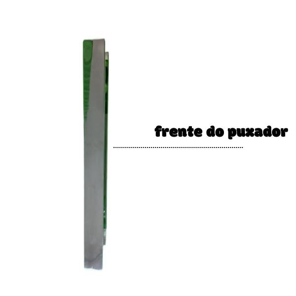 Imagem de PUXADOR DUPLO INOX POLIDO TIPO H CHATO 450X30  + Chave Allen PORTA VIDRO