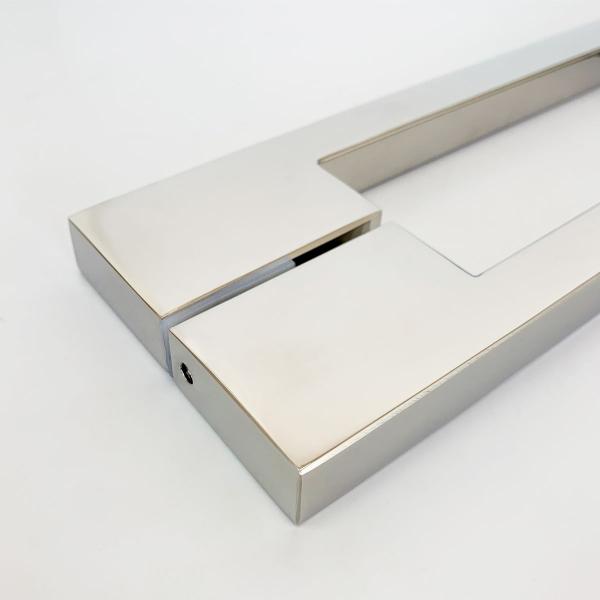 Puxador Duplo Para Porta Pivotante Em Aço Inox Twin 40cm - DECORPLACE Imagem de Puxador Duplo Para Porta Pivotante Em Aço Inox Twin 40cm