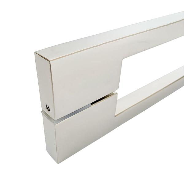 Puxador Duplo Para Porta Pivotante Em Aço Inox Twin 40cm - DECORPLACE Imagem de Puxador Duplo Para Porta Pivotante Em Aço Inox Twin 40cm