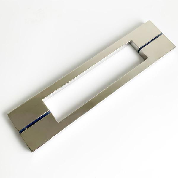 Puxador Duplo Para Porta Pivotante Em Aço Inox Twin 40cm - DECORPLACE Imagem de Puxador Duplo Para Porta Pivotante Em Aço Inox Twin 40cm