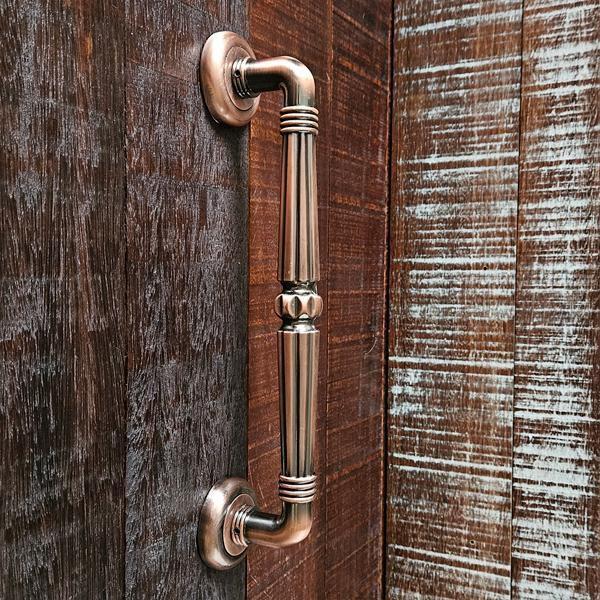 Imagem de Puxador Duplo Victoria 305mm Cobre Antigo Porta Pivotante