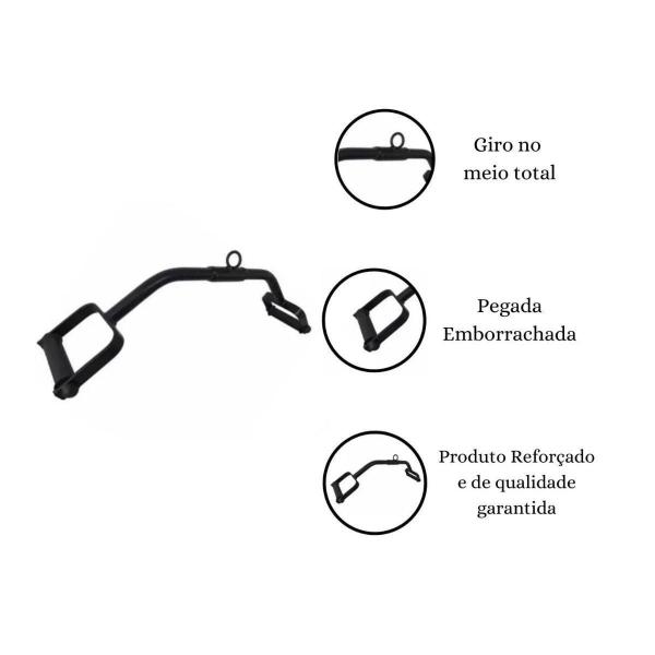 Imagem de Puxador Estribo Duplo Curvado Com Giro/Musculação/Exercícios