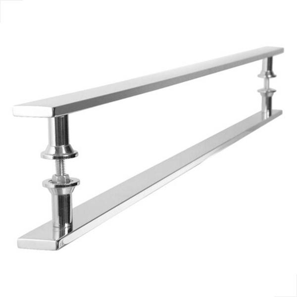 Imagem de Puxador H Inox Barra 60cm Porta de Vidro Madeira - Polido