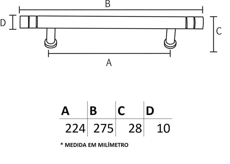 Imagem de Puxador IL 02 - Escovado - 224MM