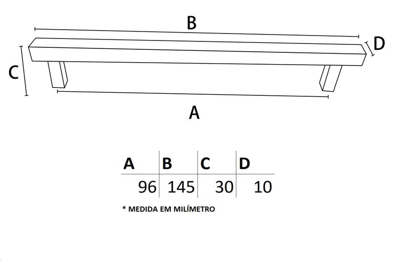 Imagem de Puxador IL 06 - Escovado - 96MM