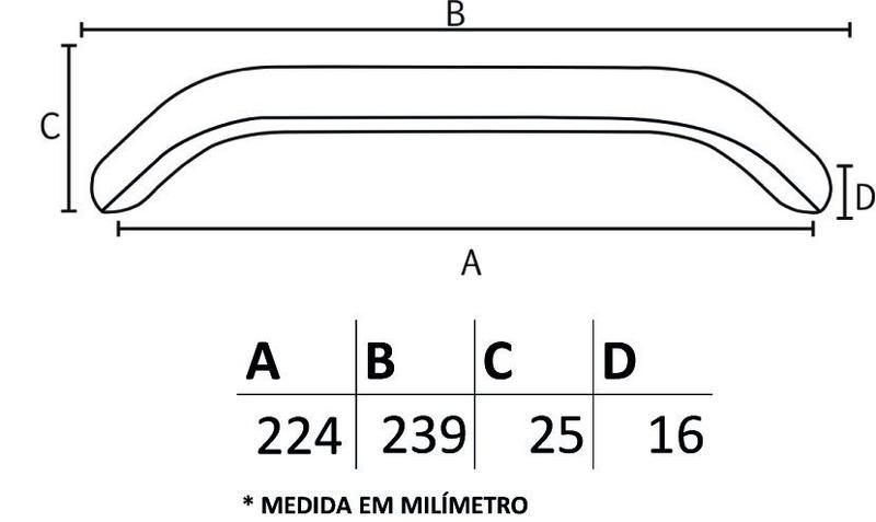 Imagem de Puxador IL 1350 - Escovado - 224MM