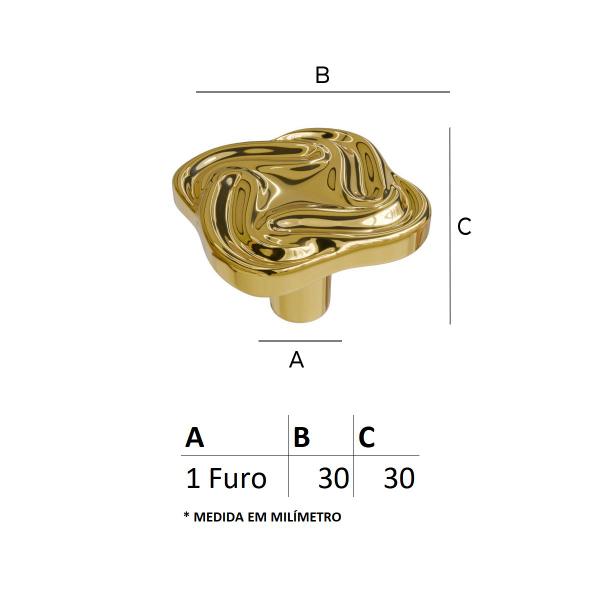 Imagem de Puxador IL 1550 - Dourado - 20x30MM