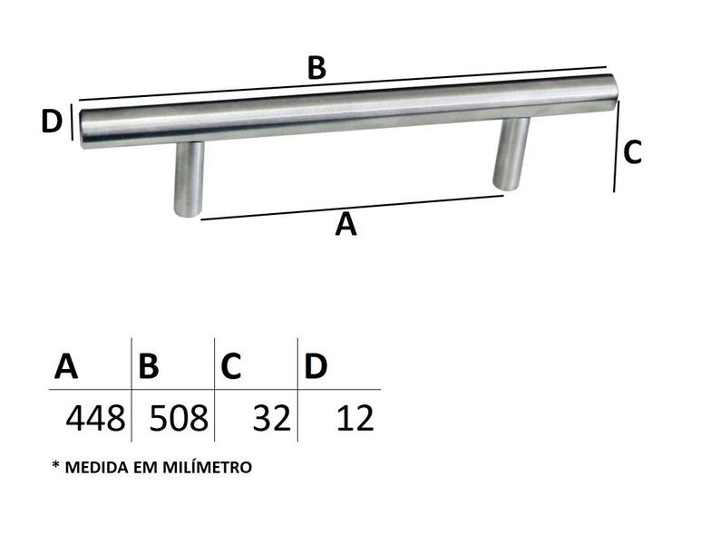 Imagem de Puxador  IL 815 - Escovado - 448MM