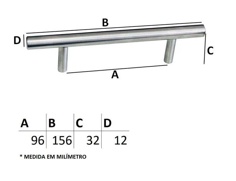 Imagem de Puxador  IL 815 - Escovado - 96MM