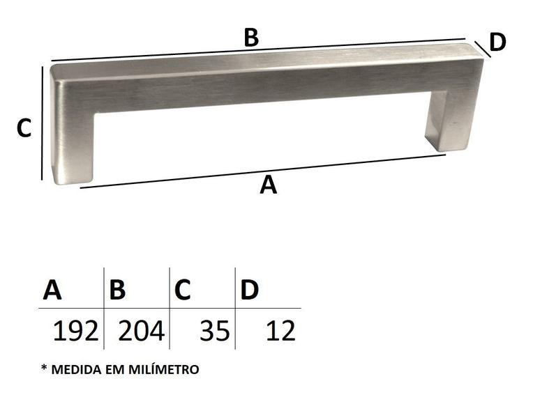 Imagem de Puxador  IL 816 - Escovado - 192MM