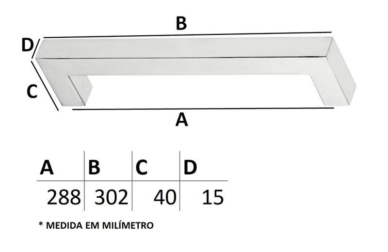 Imagem de Puxador  IL 841 - Escovado - 288MM