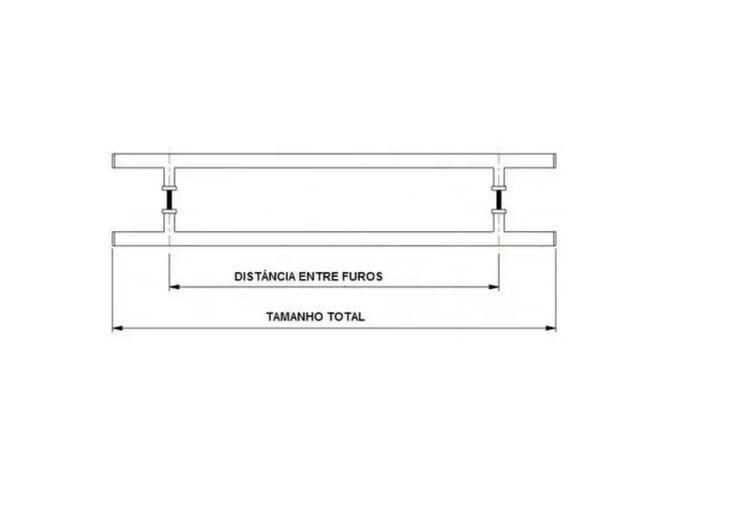 Imagem de Puxador Inox Duplo Para Porta Barra Chata Escovado 40 Cm