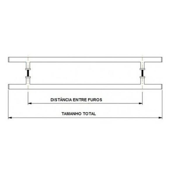 Imagem de Puxador Inox Para Porta Pivotante Madeira Vidro 90 Cm