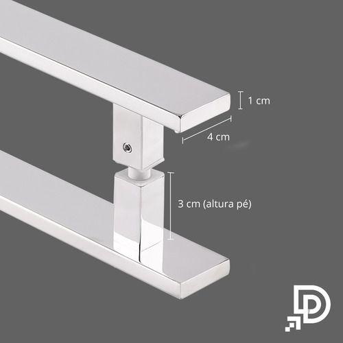 Imagem de Puxador Inox Porta Pivotante Duplo 1 Metro Modelo Flat