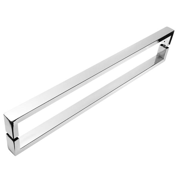 Imagem de Puxador Inox U Para Porta De Madeira Alto Brilho 80cm