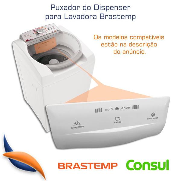 Puxador Para Dispenser Lavadora Brastemp - 326066933* / 326038936 / 326009076 / 326041664 / 326054772 Imagem de Puxador Para Dispenser Lavadora Brastemp - 326066933* / 326038936 / 326009076 / 326041664 / 326054772
