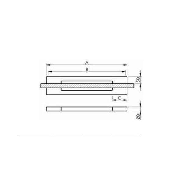 Imagem de Puxador para Porta Duplo 400mm Big Thin Inox Polido  I451IP  - Geris