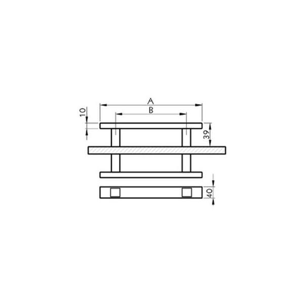 Imagem de Puxador para Porta Duplo 800MM Planus Eco Inox Escovado  I048IE  - Geris