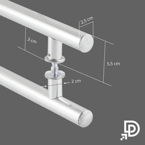 Imagem de Puxador Para Porta Duplo Tubular Em Alumínio 75cm