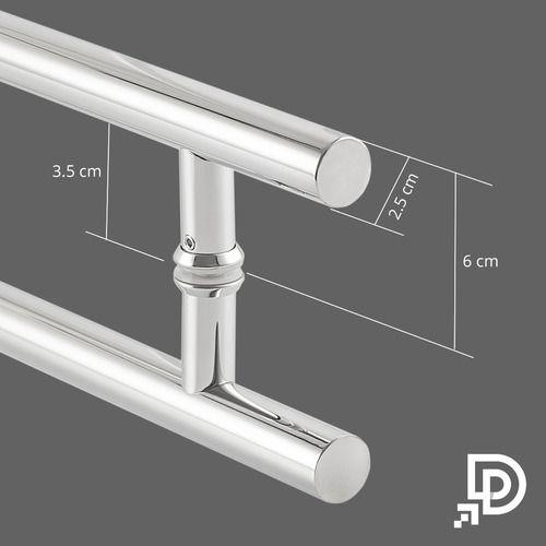 Imagem de Puxador Para Porta Tubular Duplo Em Aço Inox 100cm