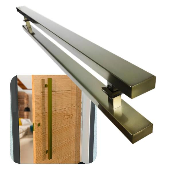 Puxador Para Portas Grand Clean 1,5 m Ouro Velho Antique - MARIMETAL Imagem de Puxador Para Portas Grand Clean 1,5 m Ouro Velho Antique