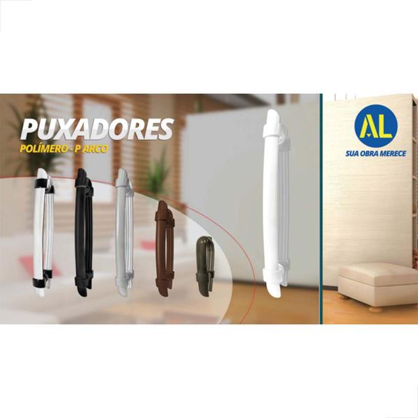 Imagem de Puxador Polímero Porta De Vidro 1 Furo Arco 190mm - Branco