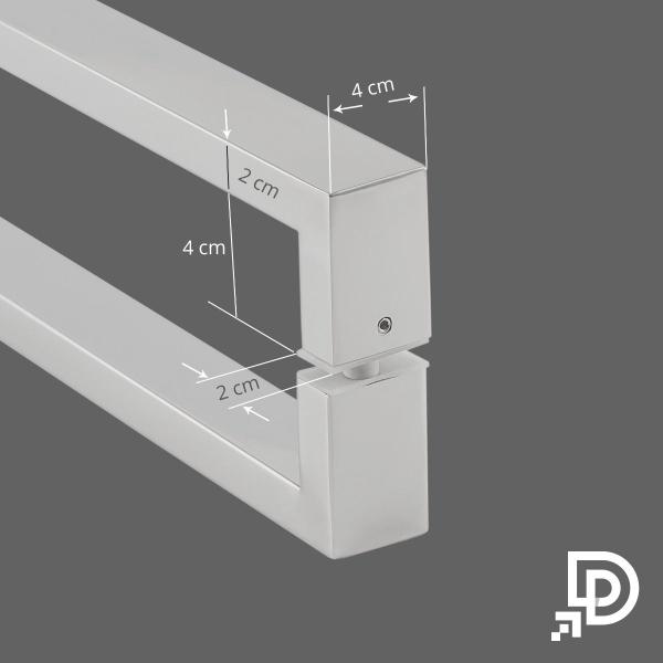 Imagem de Puxador Porta Duplo Aço Inox 80 cm Modelo Solution Dourado