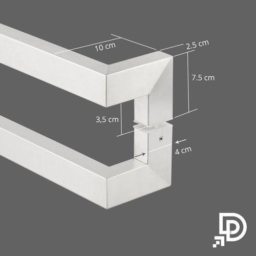 Imagem de Puxador Porta Duplo Em Aço Inox 60cm Modelo Solution Preto