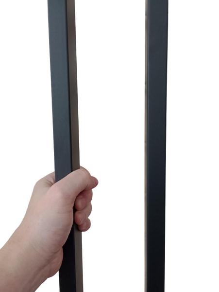 Puxador Porta Inox 4020 Duplo 40x20X800mm Black Fosco Stam Imagem de Puxador Porta Inox 4020 Duplo 40x20X800mm Black Fosco Stam
