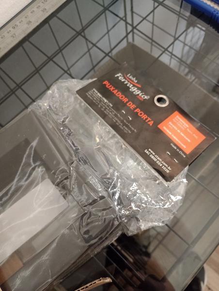 Puxador Porta Inox 4020 Duplo 40x20X800mm Black Fosco Stam Imagem de Puxador Porta Inox 4020 Duplo 40x20X800mm Black Fosco Stam