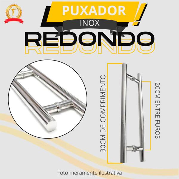 Imagem de Puxador Porta Pivotante  De Correr 300x200 Aluminio Cromado