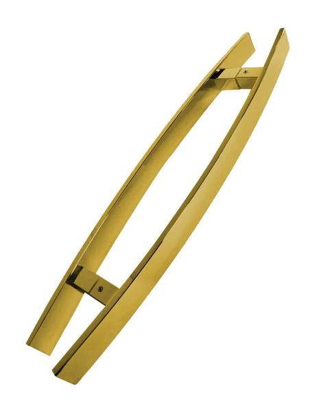 Imagem de Puxador Porta Pivotante Inox Dourado Curvo Italy - 80 Cm