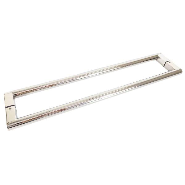 Imagem de Puxador Porta Pivotante Madeira Vidro Inox Slim 80cm