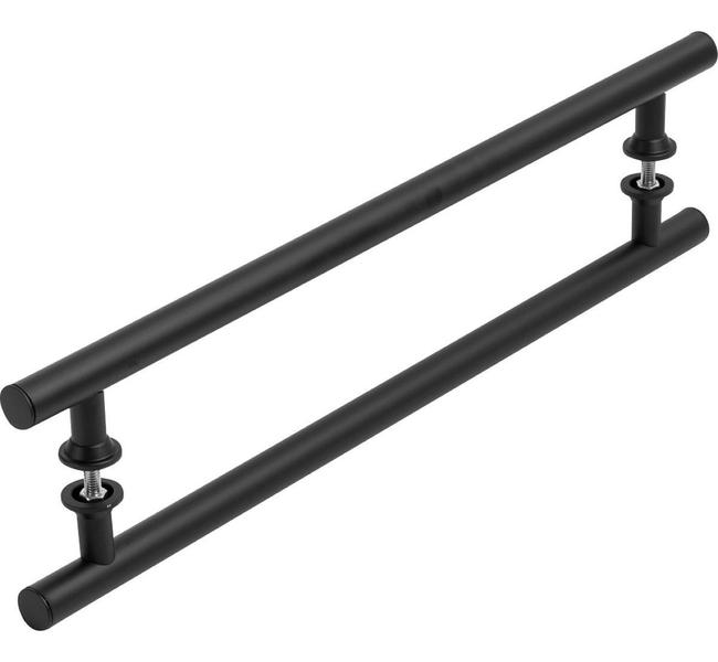 Puxador Preto Para Porta De Vidro E Madeira 60cm - MetalCromo Imagem de Puxador Preto Para Porta De Vidro E Madeira 60cm