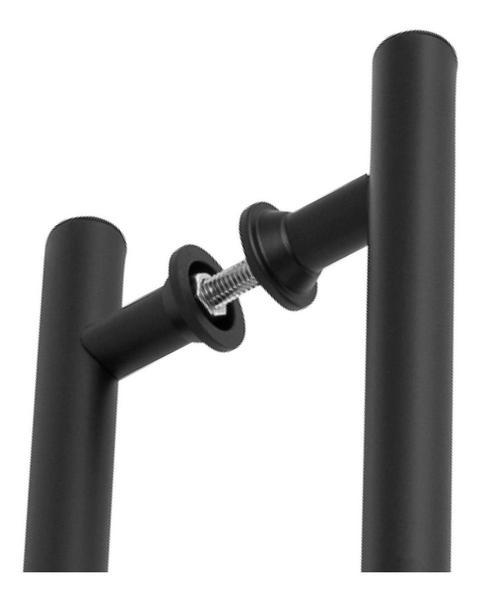 Puxador Preto Para Porta De Vidro E Madeira 60cm - MetalCromo Imagem de Puxador Preto Para Porta De Vidro E Madeira 60cm