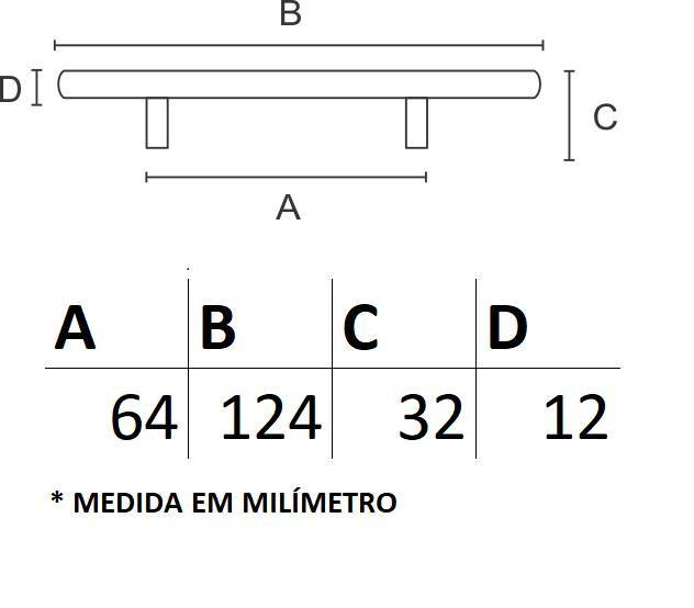 Imagem de Puxador Primus IL 814 - Escovado - 64MM