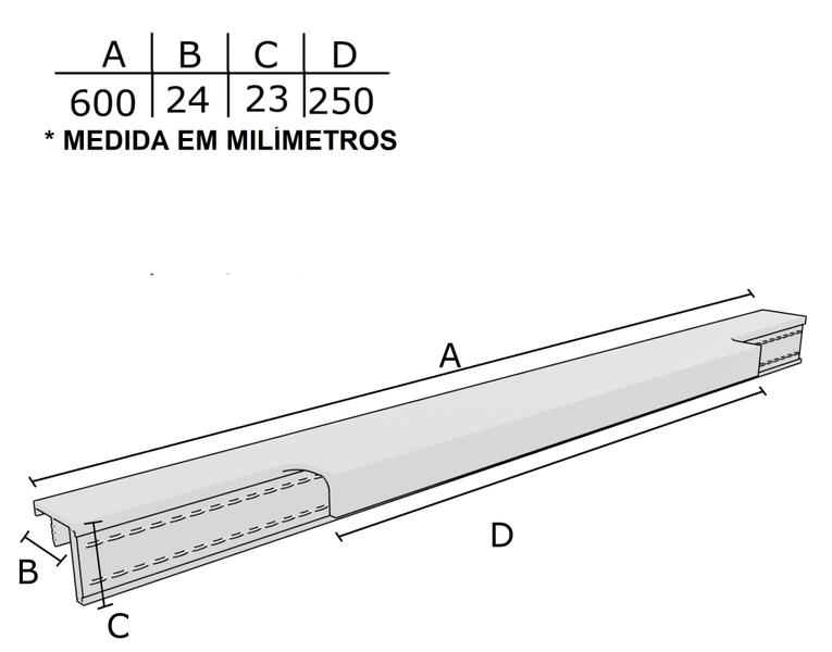 Imagem de Puxador Recale IL 8040 - Gray/White- 600MM