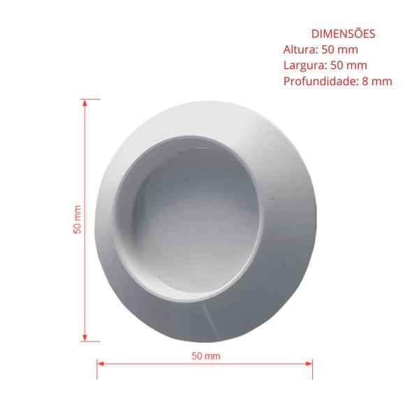 Puxador redondo adesivo para armário, box, porta e janela de correr - Branco - Smartfix Imagem de Puxador redondo adesivo para armário, box, porta e janela de correr - Branco