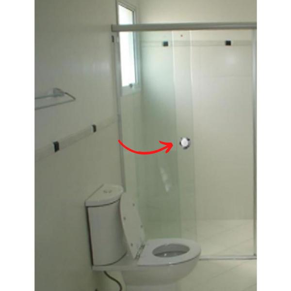Puxador redondo adesivo para armário, box, porta e janela de correr - Branco - Smartfix Imagem de Puxador redondo adesivo para armário, box, porta e janela de correr - Branco